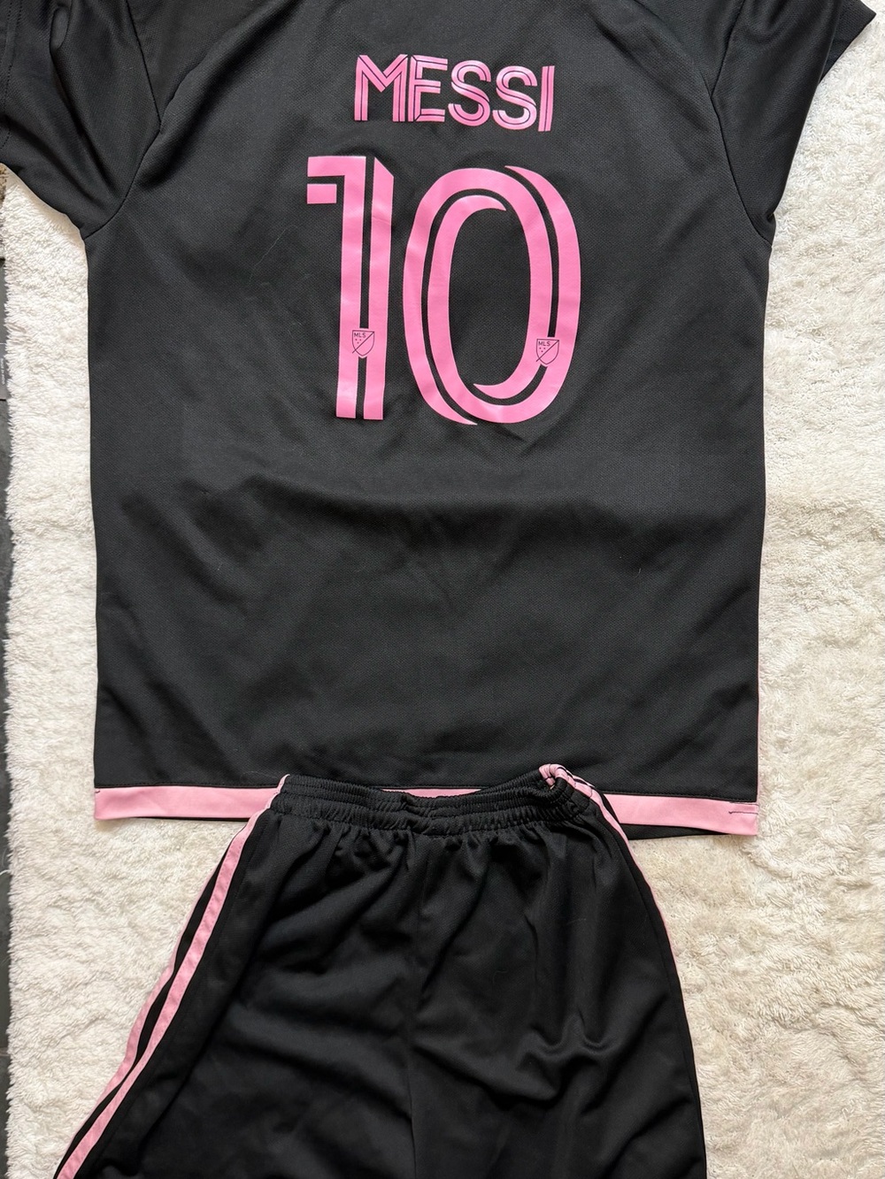MESSI #10 Inter Miami Black Soccer Jersey with Pink Trim